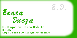 beata ducza business card